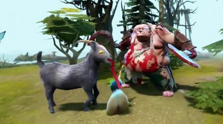 Козел из Goat Simulator в Dota 2